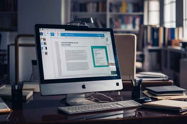 komputer diatas meja sedang membuka dokumen microsoft word komputer diatas meja sedang membuka dokumen microsoft word