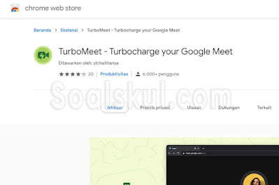 Ekstensi Chrome TurboMeet - Turbocharge your Google Meet