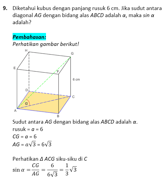 Soal Dan Pembahasan Dimensi Tiga 9 Soal Dan Pembahasan Dimensi Tiga 9