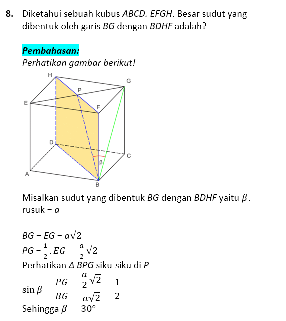 Soal Dan Pembahasan Dimensi Tiga 8 Soal Dan Pembahasan Dimensi Tiga 8