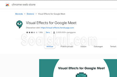 Ekstensi Chrome Visual Effect for Google Meet