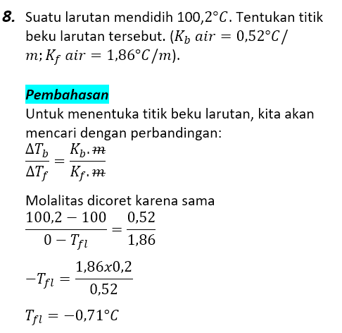 Contoh Soal Pembahasan Sifat Koligatif Larutan 8