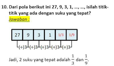 contoh soal dan pembahasan pola bilangan 10