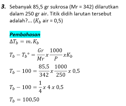 Contoh Soal Pembahasan Sifat Koligatif Larutan 3
