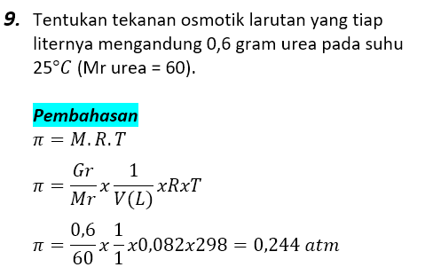 Contoh Soal Pembahasan Sifat Koligatif Larutan 9