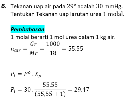 Contoh Soal Pembahasan Sifat Koligatif Larutan 6
