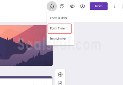 langkah 7 setting timer gform dengan form timer