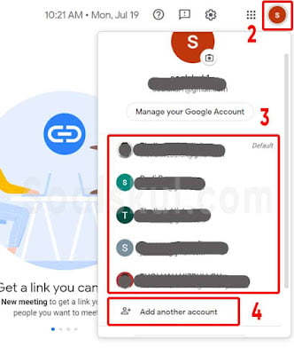 langkah 2-4 ganti email google meet pc langkah 2-4 ganti email google meet pc