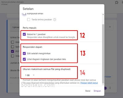 langkah 12-14 upload file google form