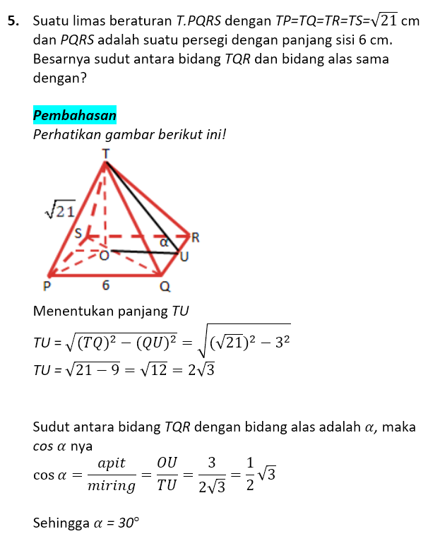 Soal Dan Pembahasan Dimensi Tiga 5 Soal Dan Pembahasan Dimensi Tiga 5