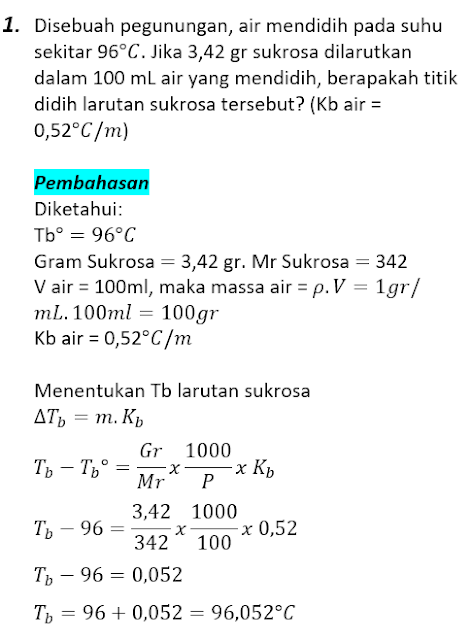 Contoh Soal Pembahasan Sifat Koligatif Larutan 1