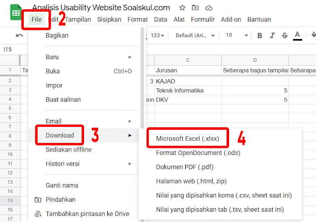 cara export gform ke excel 3