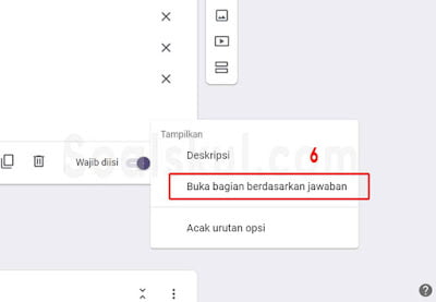 langkah 6 pertanyaan bercabang gform