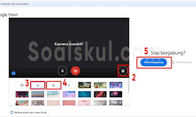langkah 2-5 blur sebelum gmeet laptop
