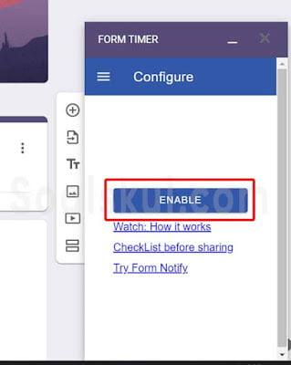 langkah 9 setting timer gform dengan form timer