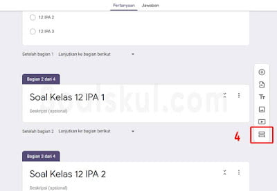 langkah 4 pertanyaan bercabang gform