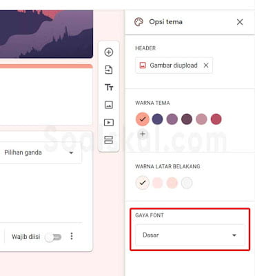 langkah 2 rubah tampilan font gform langkah 2 rubah tampilan font gform