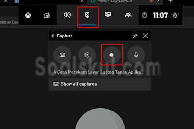 langkah 5-6 cara merekam layar gmeet dengan aplikasi bawaan laptop
