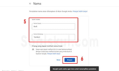 langkah 5-6 ganti nama google meet laptop