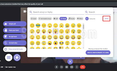 langkah 5-8 menambahkan fitur emoji dan agenda di google meet