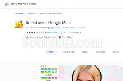 Ekstensi Chrome Reactions for Google Meet